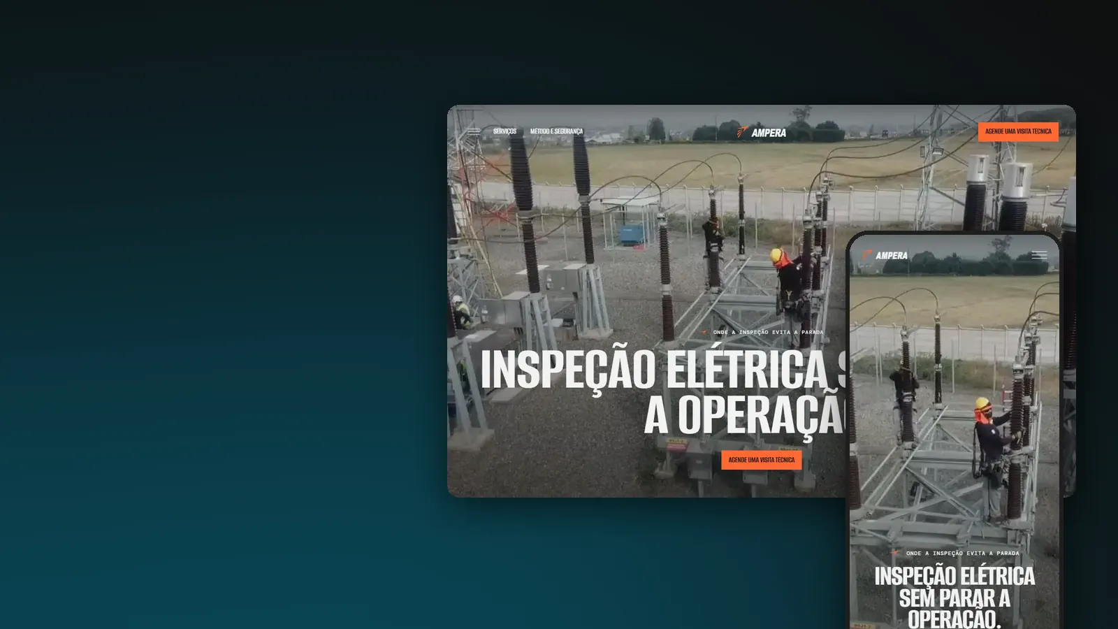 Primeira tela do site AMPERA