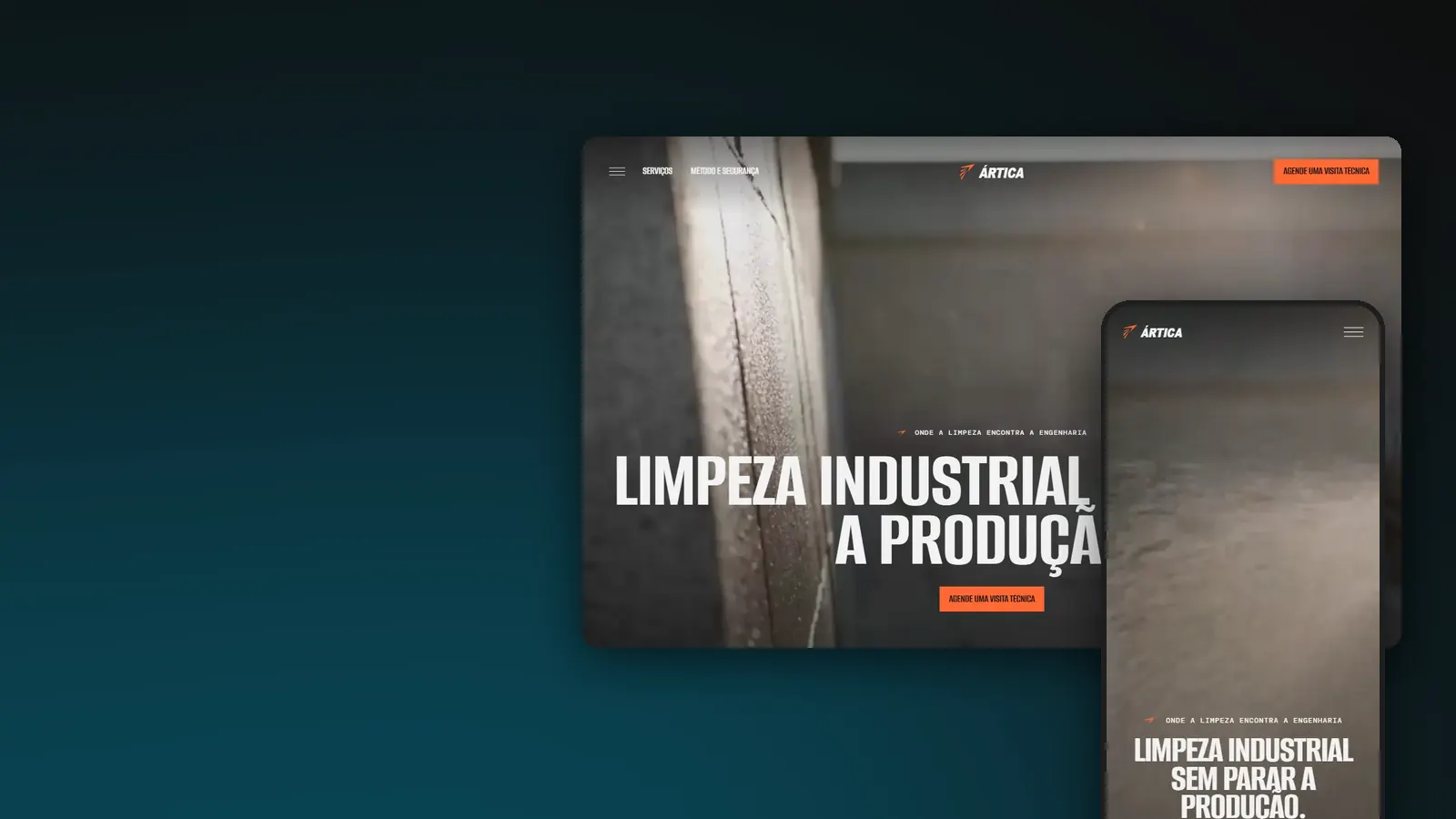Primeira tela do site ÁRTICA
