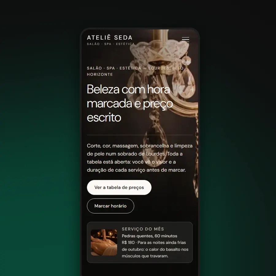 Ateliê Seda no celular