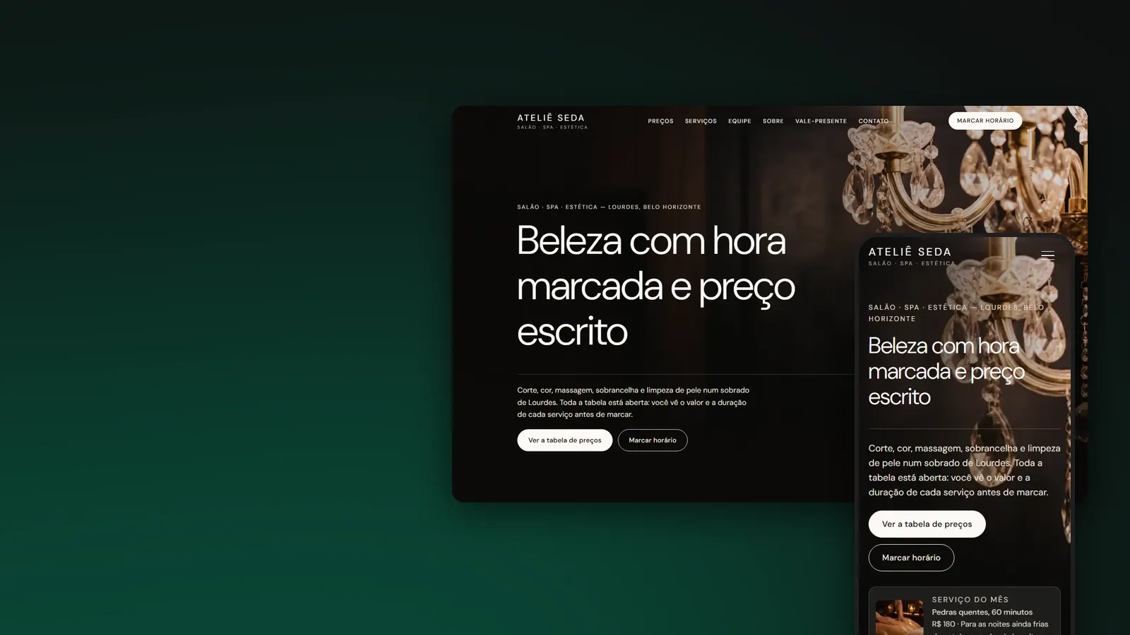 Primeira tela do site Ateliê Seda
