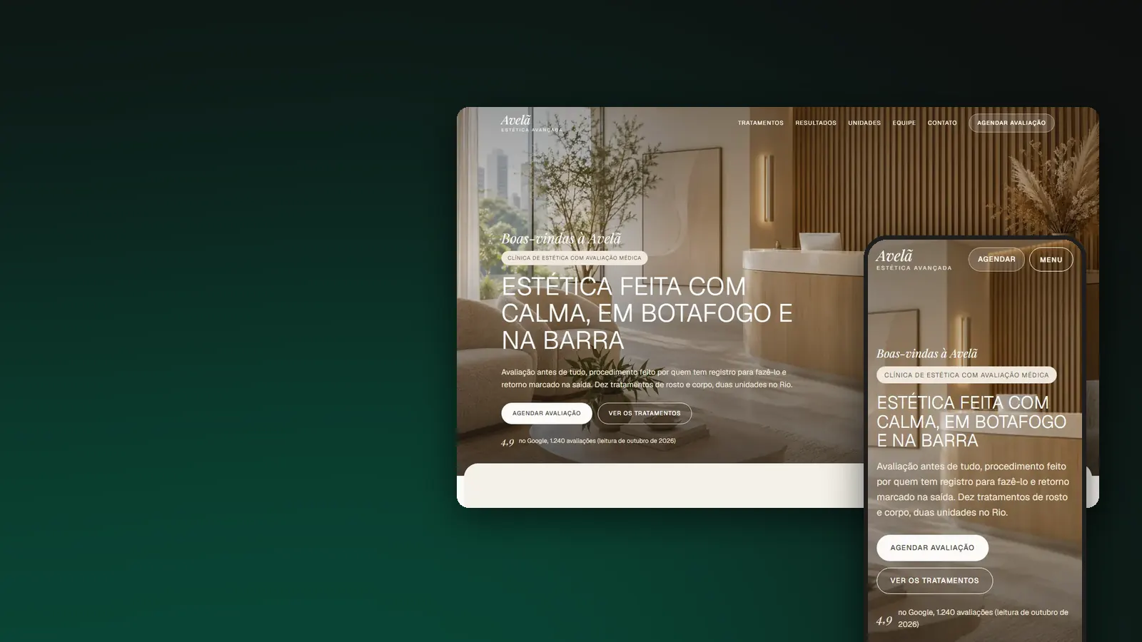 Primeira tela do site Avelã