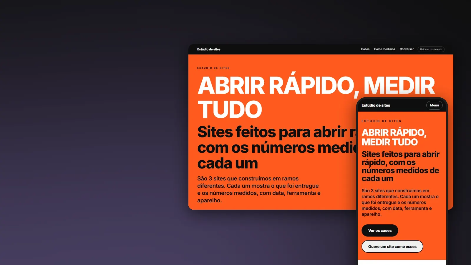 Primeira tela do site Caso de impacto