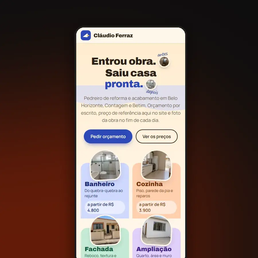 Cláudio Ferraz no celular
