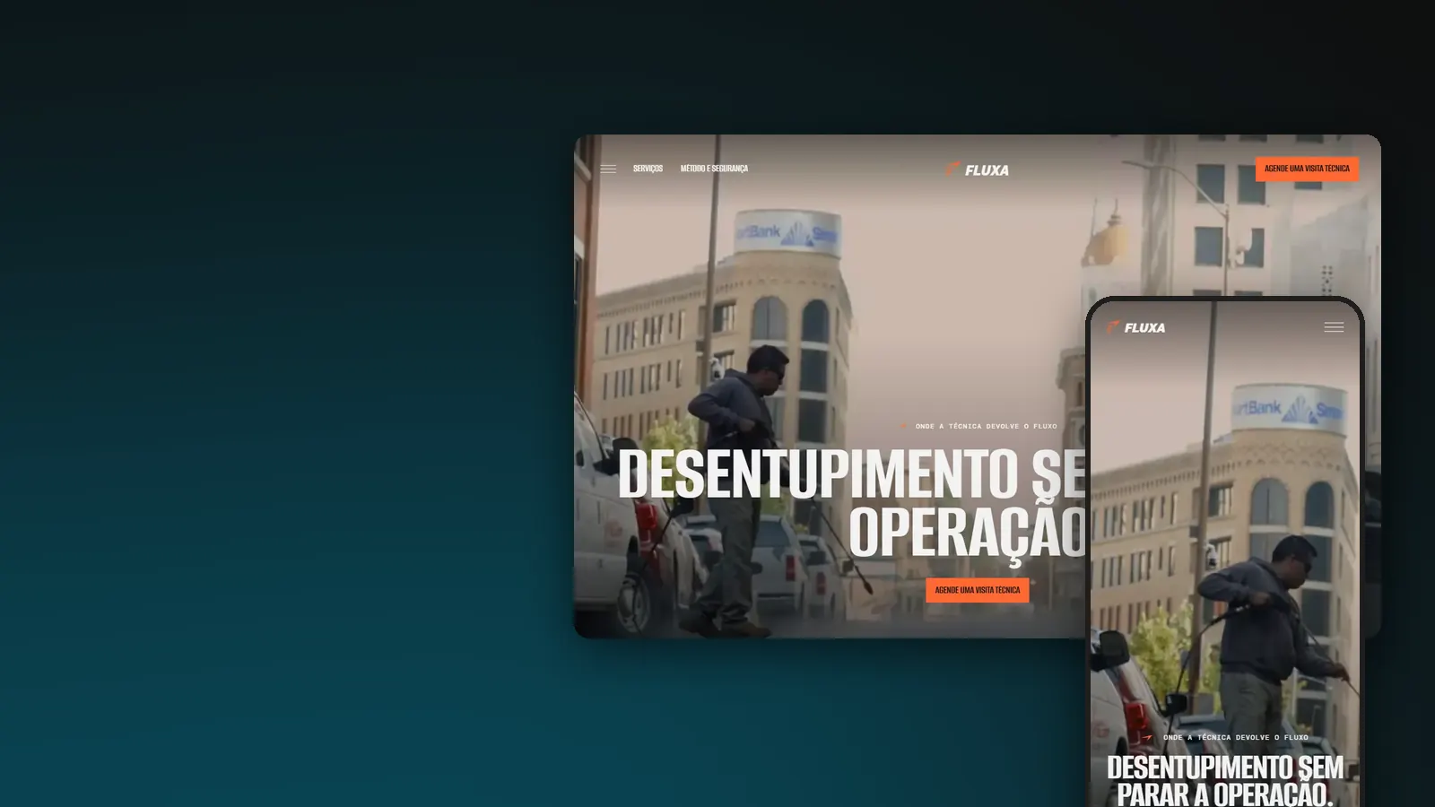 Primeira tela do site FLUXA