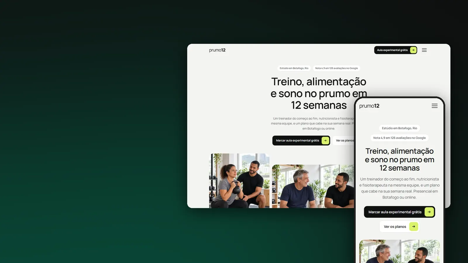 Primeira tela do site Prumo